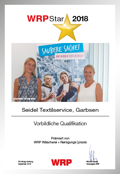 Seidel Textilservice-Parkett Star Urkunde Seidel Textilservice