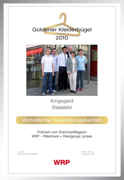 Kingsgard F+P Textilpflege GmbH & Co-Parkett Star Urkunde Kingsgard F+P Textilpflege GmbH & Co