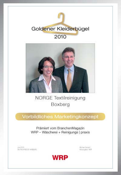 Norge Textilreinigungs GmbH-Parkett Star Urkunde Norge Textilreinigungs GmbH