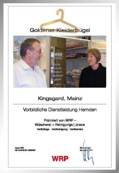 Kingsgard-Parkett Star Urkunde Kingsgard