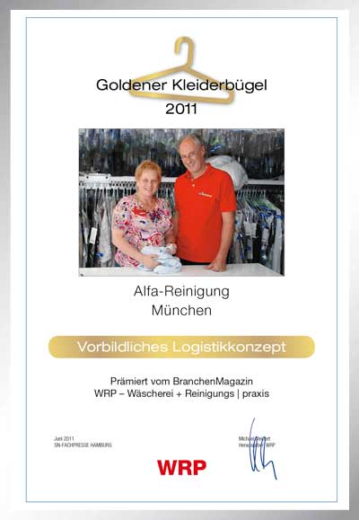 Alfa-Reinigung-Parkett Star Urkunde Alfa-Reinigung